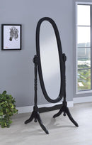 G950803 Transitional Black Cheval Mirror