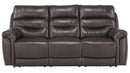 Homelegance Furniture Lance Power Double Reclining Sofa with Power Headrests in Brown 9527BRW-3PWH