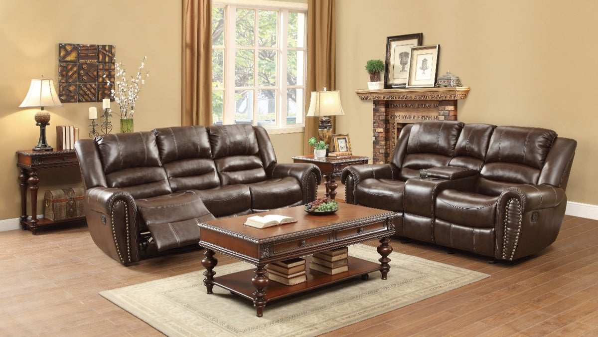 Homelegance Furniture Center Hill Double Glider Reclining Loveseat w