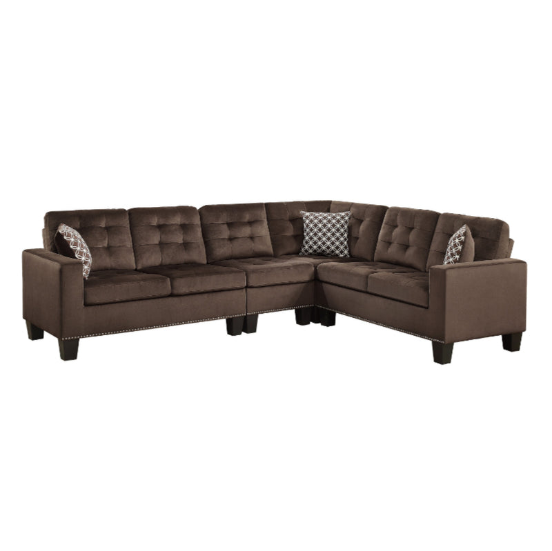 Homelegance Furniture Lantana 2-Piece Reversible Sectional in Chocolate 9957CH*SC
