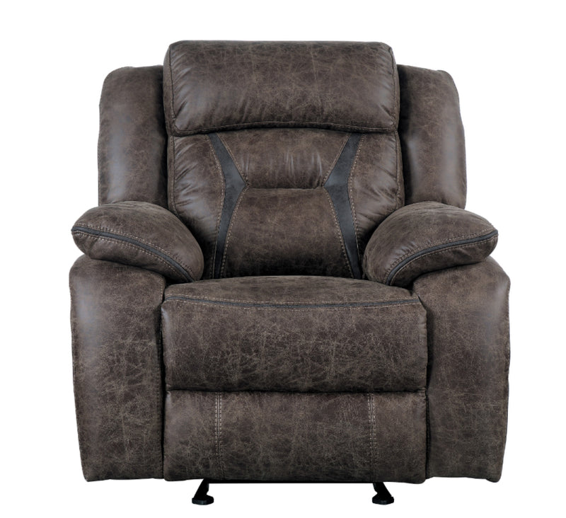 Homelegance Furniture Madrona Glider Reclining Chair in Dark Brown 9989DB-1