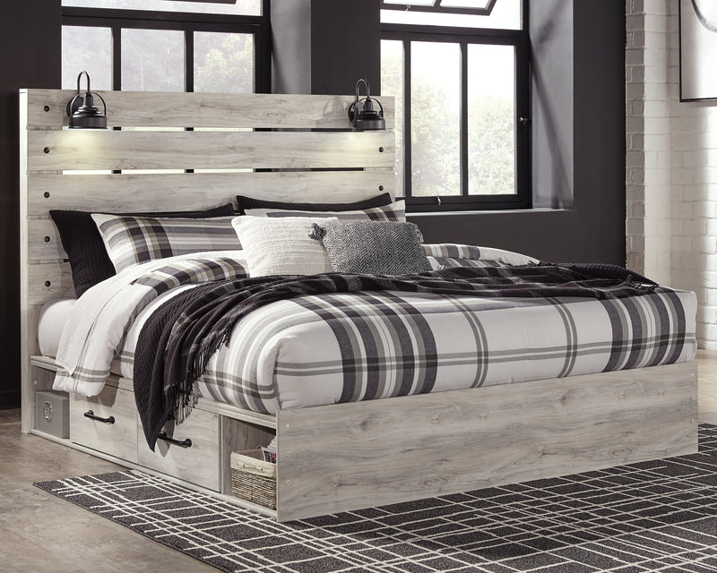 Cambeck King Panel Bed with 4 Storage Drawers