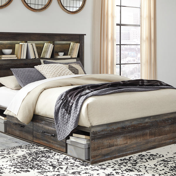 Drystan Queen Bookcase Bed with 2 Storage Drawers Bed Michael s Discount Portland