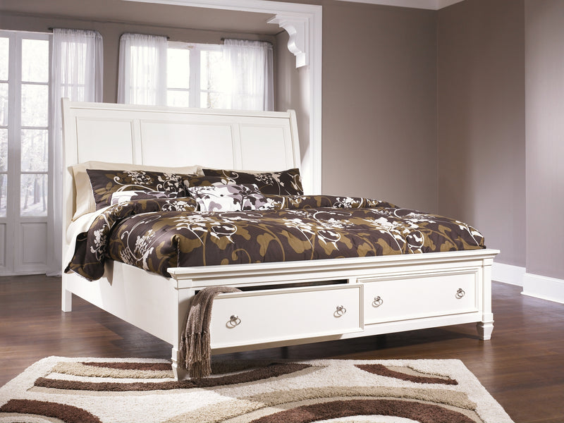 Prentice California King Sleigh Bed with 2 Storage Drawers