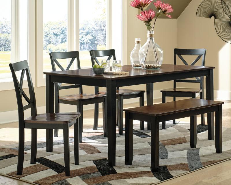 Larsondale Dining Table and Chairs with Bench Set of 6