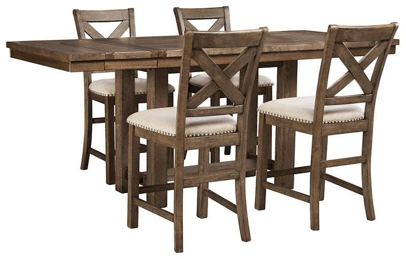 Moriville 5-Piece Counter Height Dining Room Set