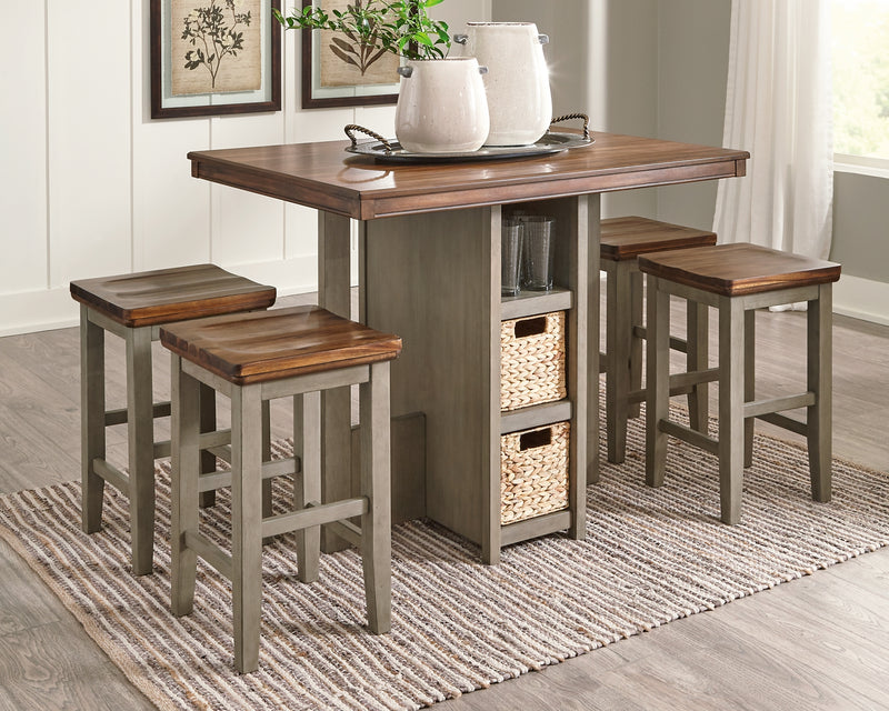 Lettner Counter Height Dining Table and Bar Stools (Set of 5)