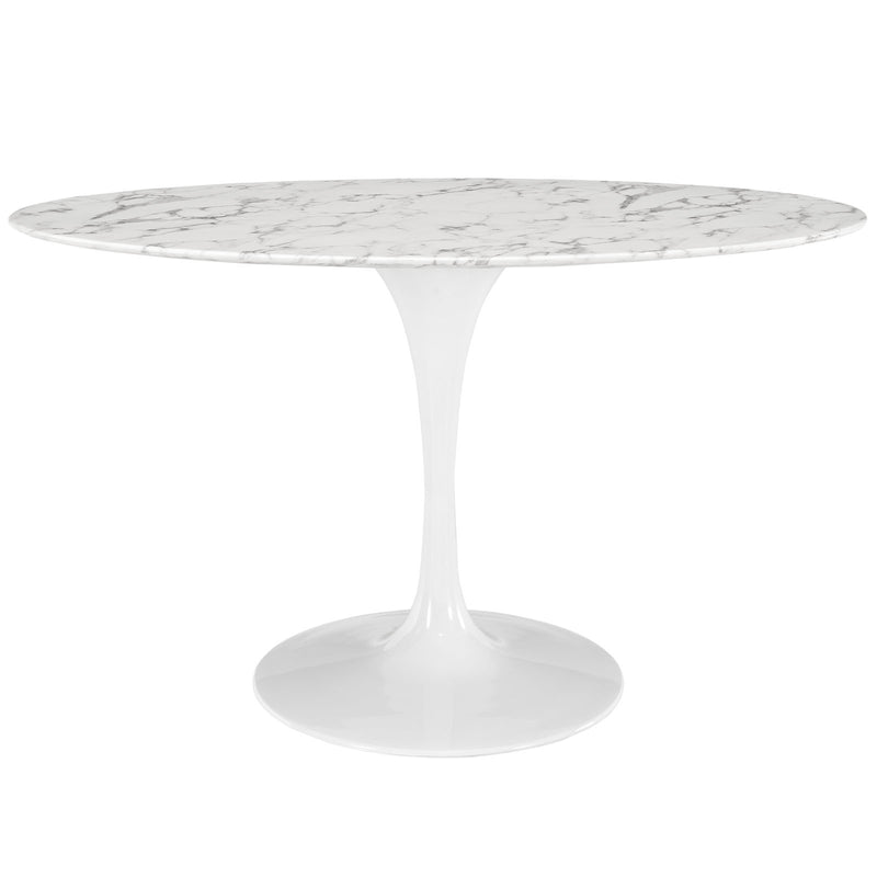 Lippa 54" Oval Artificial Marble Dining Table