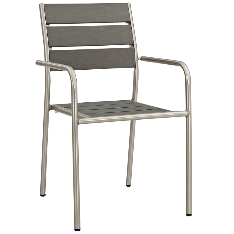 Shore Outdoor Patio Aluminum Dining Rounded Armchair image