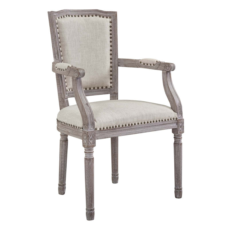Penchant Vintage French Upholstered Fabric Dining Armchair image