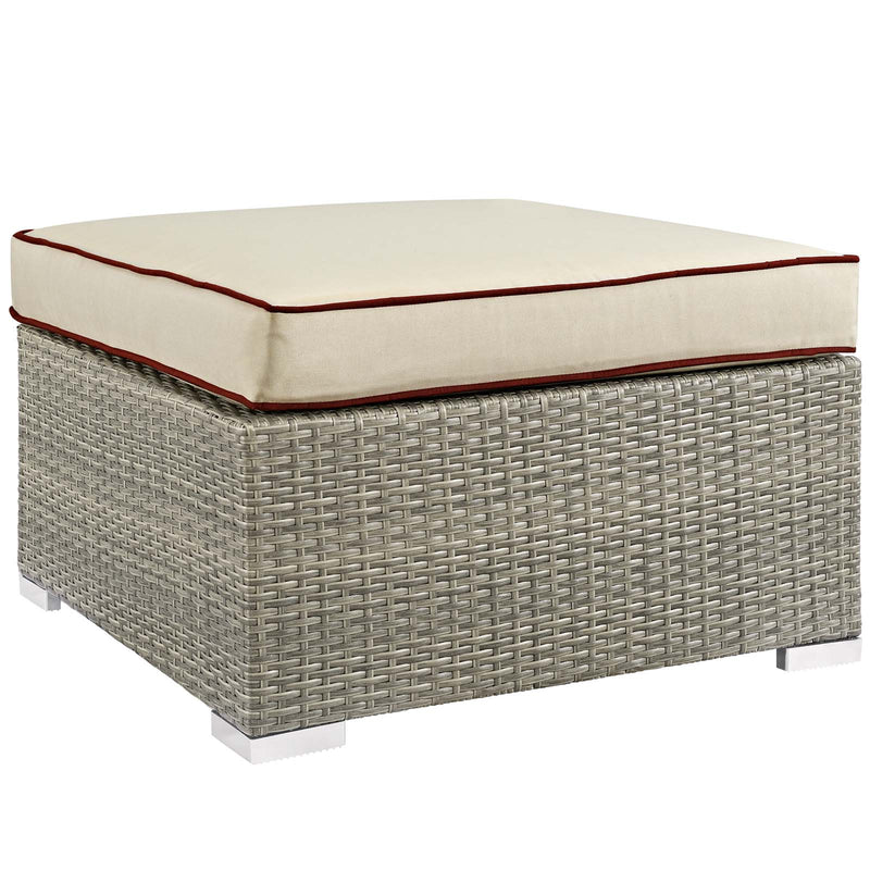 Repose Outdoor Patio Upholstered Fabric Ottoman image