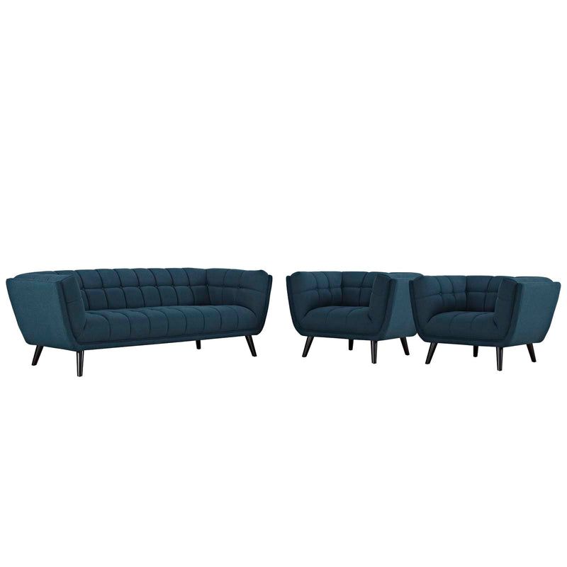 Bestow 3 Piece Upholstered Fabric Sofa and Armchair Set