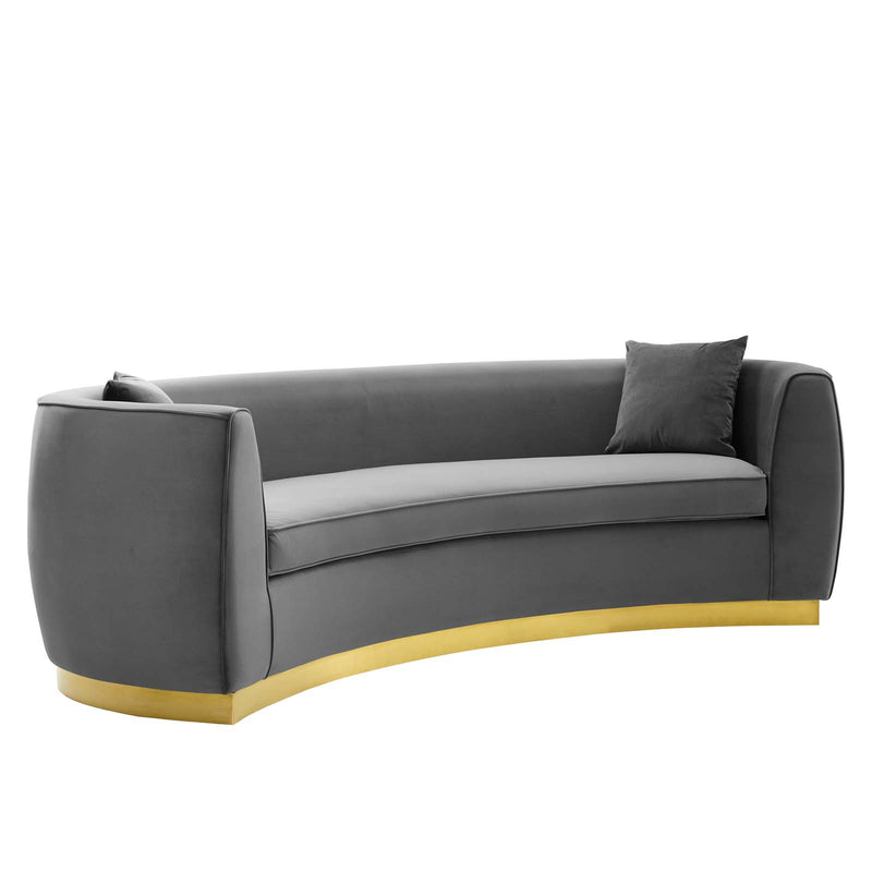 Resolute Curved Performance Velvet Sofa