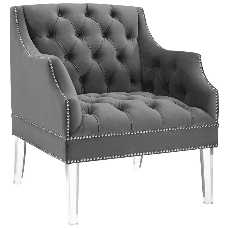 Proverbial Tufted Button Accent Performance Velvet Armchair image