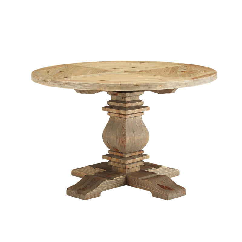 Column 47" Round Pine Wood Dining Table