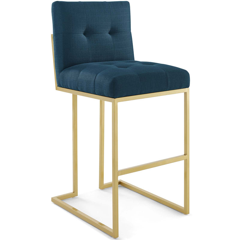 Privy Gold Stainless Steel Upholstered Fabric Bar Stool image