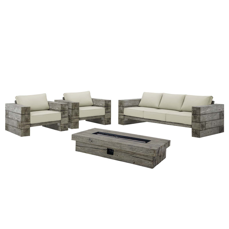 Manteo Rustic Coastal Outdoor Patio Sunbrella� 4 Piece Set image