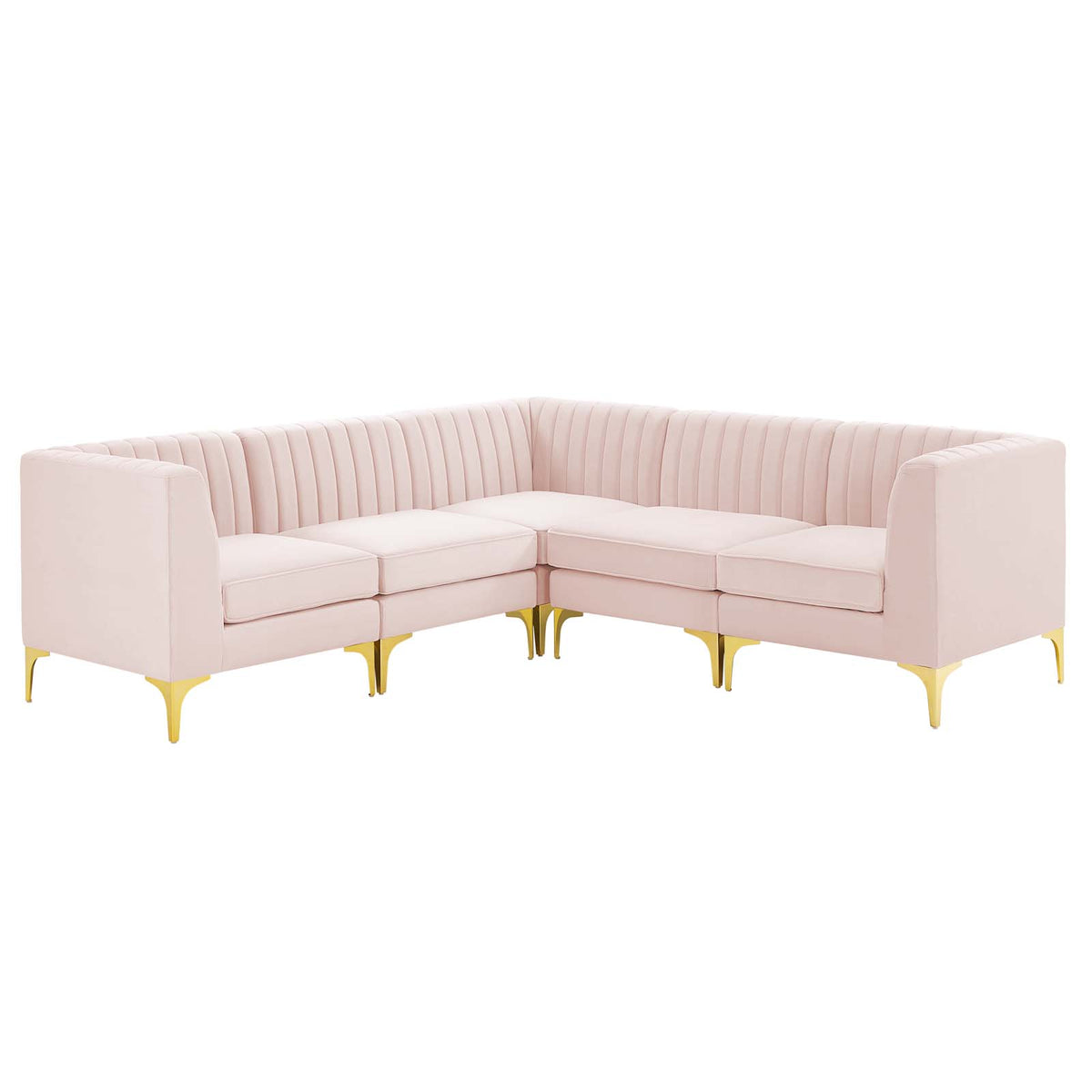 Triumph Channel Tufted Performance Velvet 5-Piece Sectional