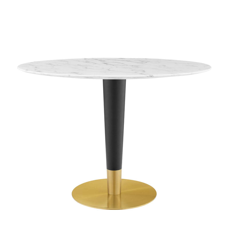 Zinque 42" Oval Artificial Marble Dining Table image