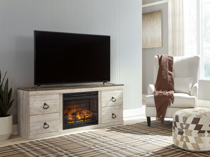 Willowton 63" TV Stand with Electric Fireplace
