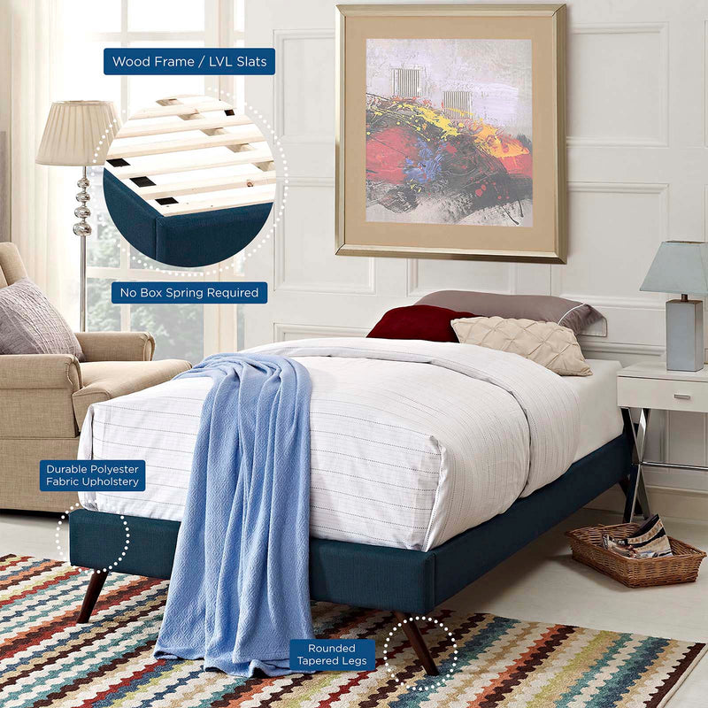Loryn Twin Fabric Bed Frame with Round Splayed Legs image