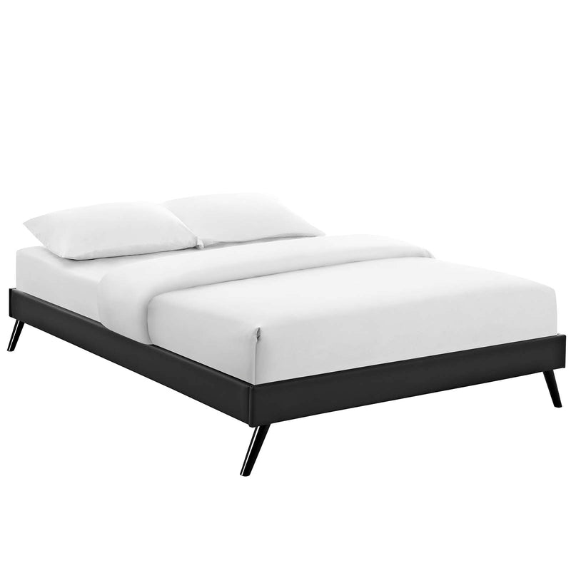 Loryn Queen Vinyl Bed Frame with Round Splayed Legs image