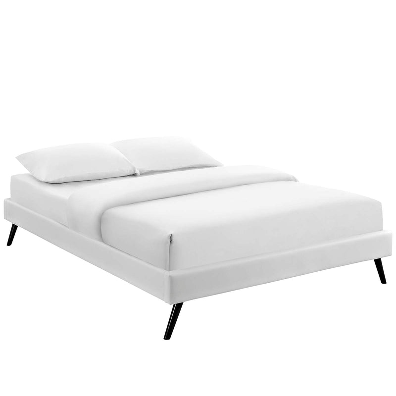 Loryn King Vinyl Bed Frame with Round Splayed Legs image