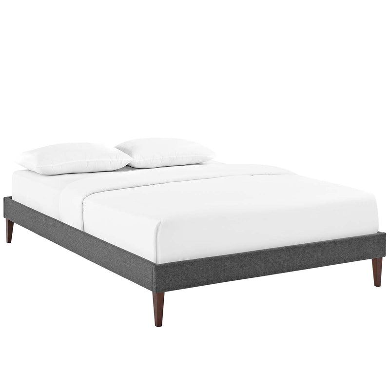 Tessie Queen Fabric Bed Frame with Squared Tapered Legs