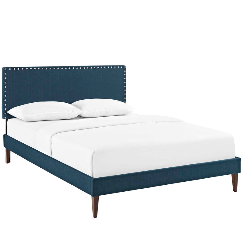 Macie Queen Fabric Platform Bed with Squared Tapered Legs image