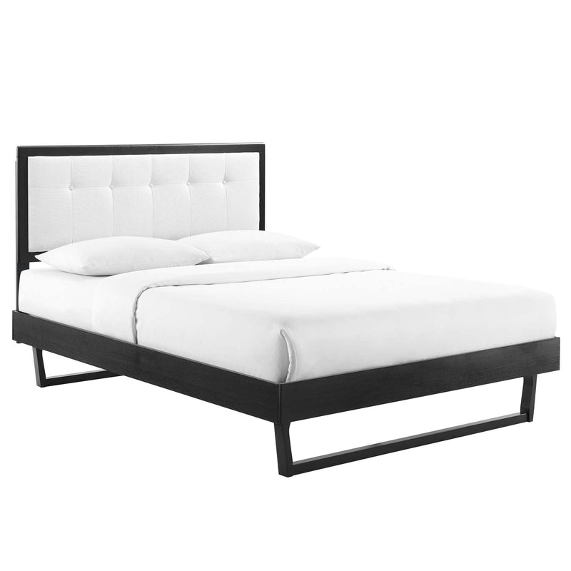 Willow King Wood Platform Bed With Angular Frame