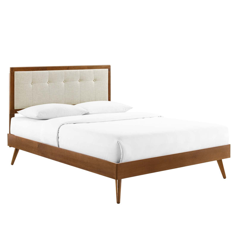 Willow King Wood Platform Bed With Splayed Legs
