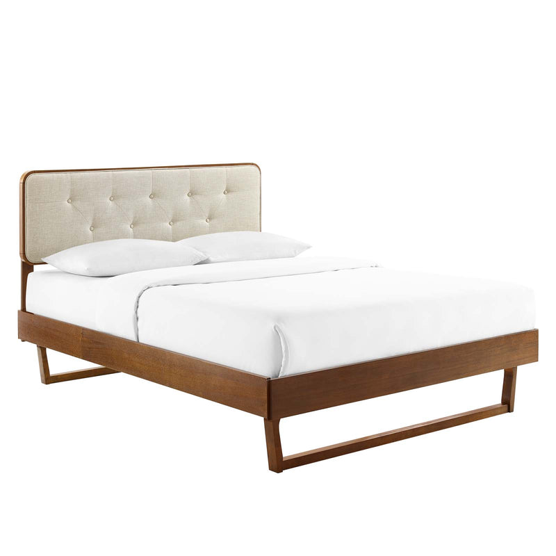 Bridgette Full Wood Platform Bed With Angular Frame
