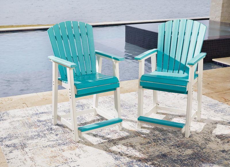 Eisely Outdoor Counter Height Bar Stool Set of 2