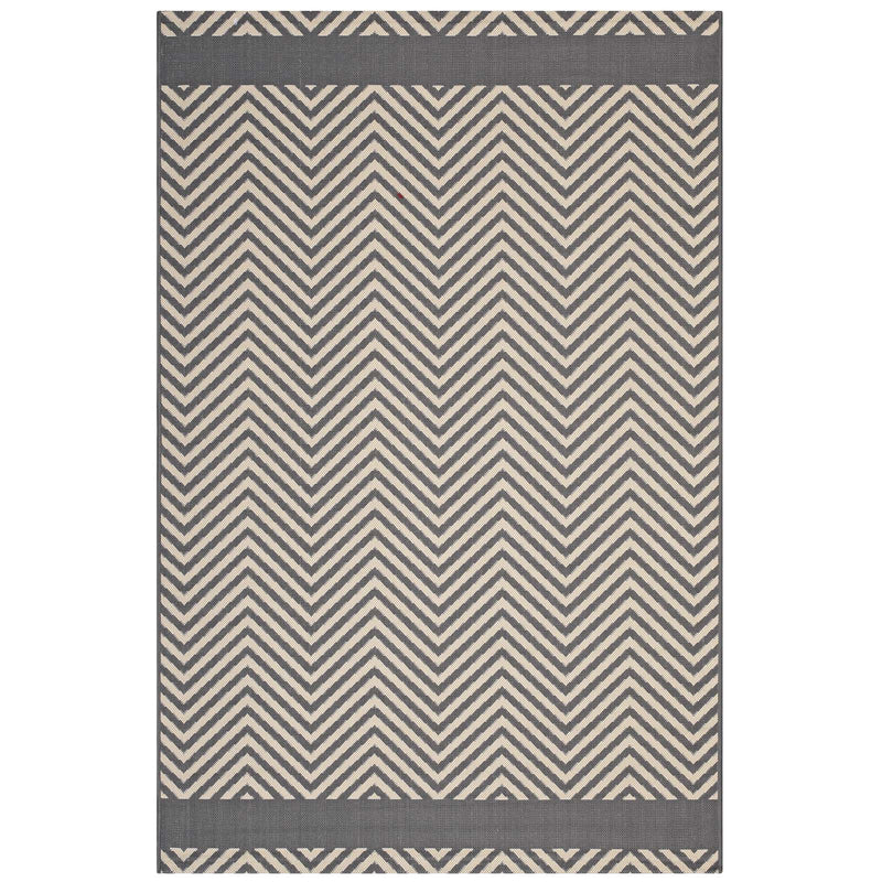 Optica Chevron With End Borders 8x10 Indoor and Outdoor Area Rug image