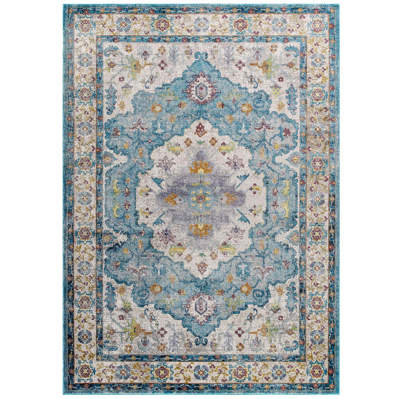 Success Anisah Distressed Floral Persian Medallion 5x8 Area Rug