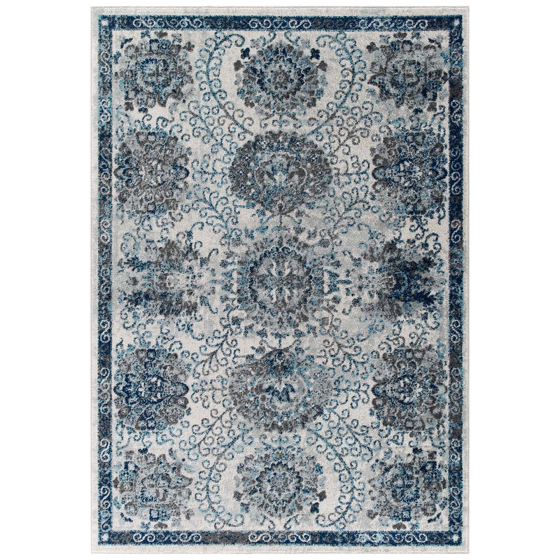 Entourage Kensie Distressed Floral Moroccan Trellis 5x8 Area Rug