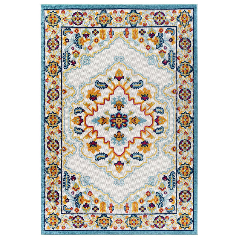 Reflect Ansel Distressed Floral Persian Medallion 5x8 Indoor and Outdoor Area Rug image
