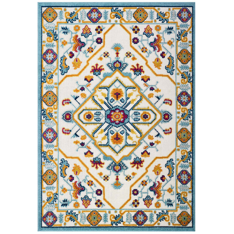 Reflect Freesia Distressed Floral Persian Medallion 8x10 Indoor and Outdoor Area Rug image