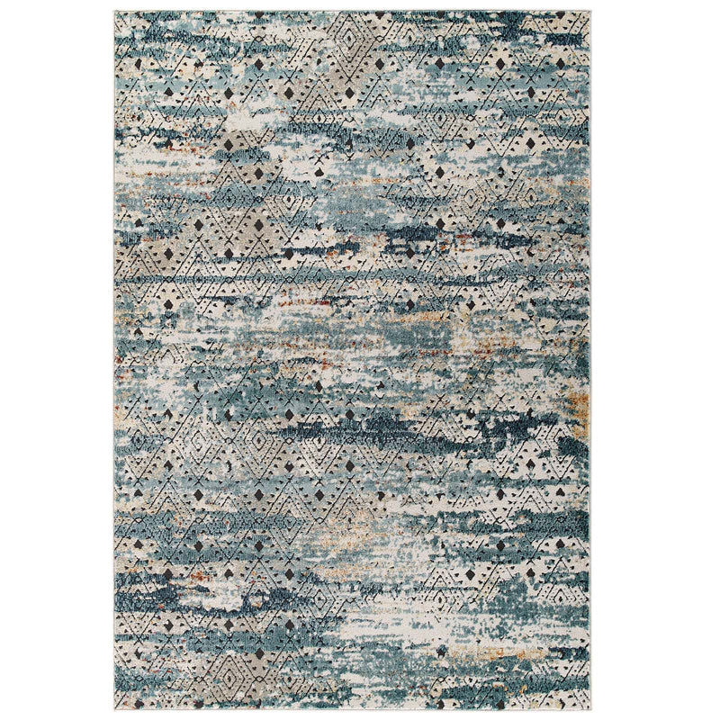 Tribute Eisley Rustic Distressed Transitional Diamond Lattice 5x8 Area Rug image