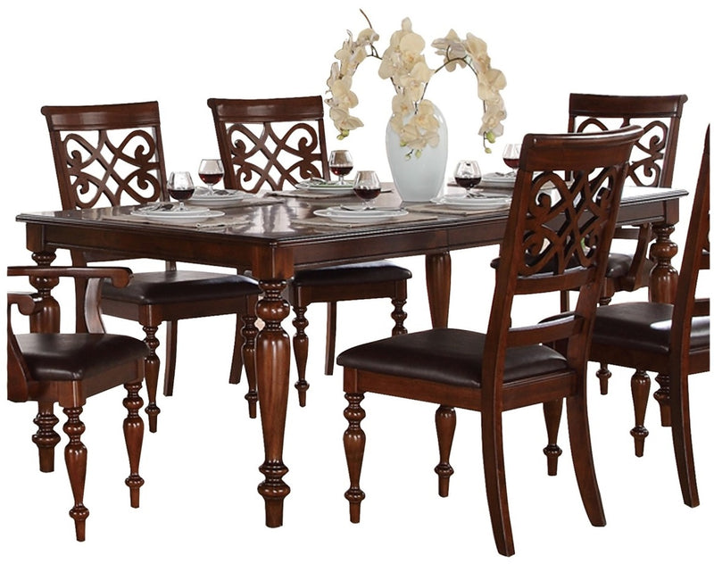Homelegance Creswell Dining Table in Dark Cherry 5056-78
