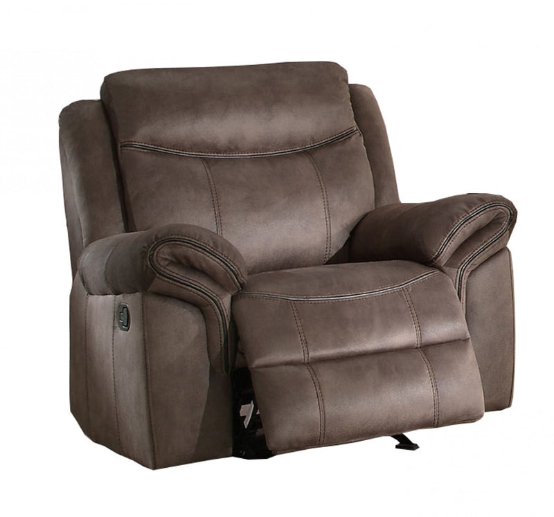 Homelegance Furniture Aram Glider Reclining Chair in Dark Brown 8206NF-1