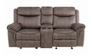 Homelegance Furniture Aram Double Glider Reclining Loveseat in Dark Brown 8206NF-2