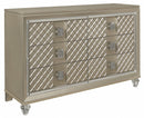 Homelegance Furniture Youth Loudon 6 Drawer Dresser in Champagne Metallic B1515-5