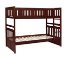 Homelegance Rowe Twin/Twin Bunk Bed in Dark Cherry B2013DC-1*