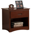 Homelegance Rowe 1 Drawer Night Stand in Dark Cherry B2013DC-4