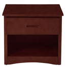 Homelegance Rowe 1 Drawer Night Stand in Dark Cherry B2013DC-4