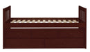 Homelegance Rowe Twin/Twin Trundle Bed w/ Two Storage Drawers in Dark Cherry B2013PRDC-1*