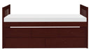 Homelegance Rowe Twin/Twin Trundle Bed w/ Two Storage Drawers in Dark Cherry B2013PRDC-1*