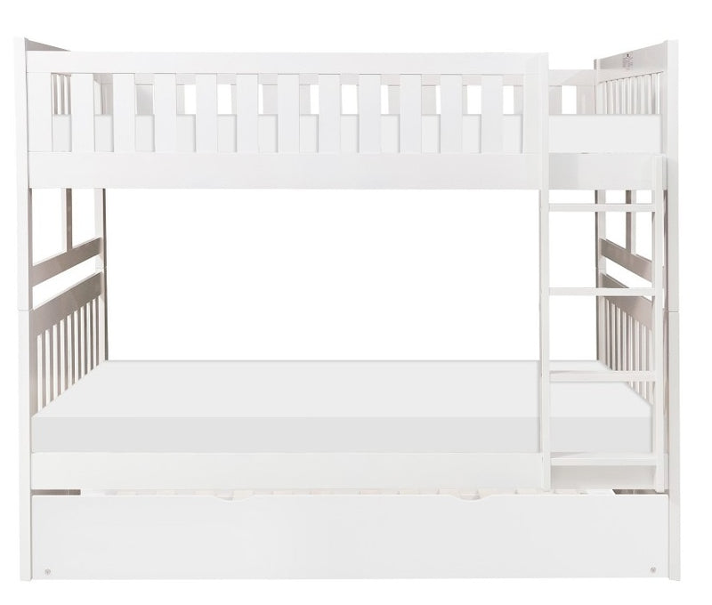 Homelegance Galen Full/Full Bunk Bed w/ Twin Trundle in White B2053FFW-1*R