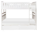 Homelegance Galen Full/Full Bunk Bed w/ Storage Boxes in White B2053FFW-1*T